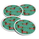 4x Vinyl Stickers Christmas Dacshund Sausage Dog #170471