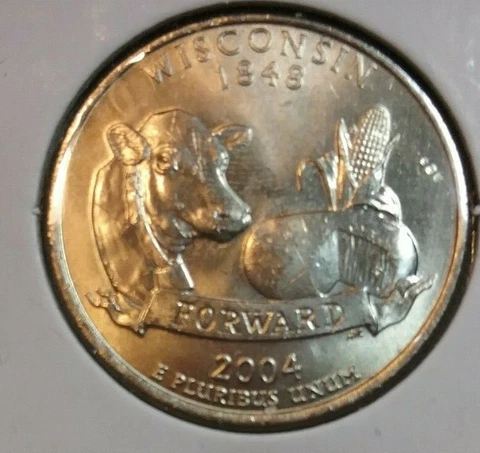 2004 Wisconsin D State Quarter - BU - UNcirculated  - Not an error coin Cover