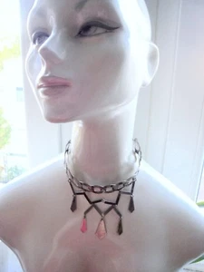 90s Geometric Multilayer Zickzack Choker Collier Halsband Bib Collar Necklace  - Bild 1 von 5