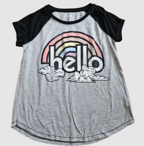* MUDD Gray and Black Short Sleeved Top Girls Size 14 - Picture 1 of 3