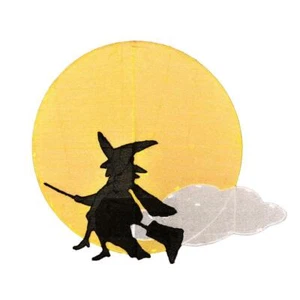 National Tree Company Indoor Halloween Decorations Halloween Moon + Flying Witch - Picture 1 of 4