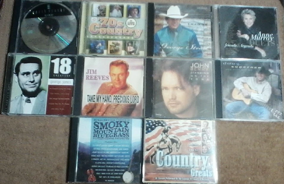 Lot of 10 Assorted COUNTRY CDs - Anne Murray  George Strait  Jim Reeves + - Imagem 1 de 1