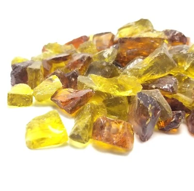 VIVID Amber Yellow Ember Premium Blend 1/2" Fireplace Fire Pit Fireglass Glass - Image 1 of 4
