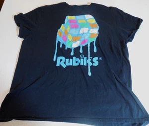Rubiks Cube Mens Graphic Black T-shirt Size XL Lic. - Picture 1 of 9