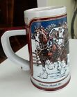 Vintage 1989 Budweiser Beer Christmas Stein Clydesdales  for sale