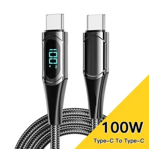 PD 100W Type C to Type C LED Display for MacBook Samsung Fast Charging Cable - Picture 1 of 7