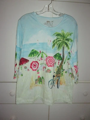 Coral Bay Christmas ~ tropical beach  top XL - Image 1 of 2
