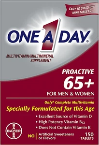 One a Day Proactive 65+, Mens & Womens Multivitamin, Supplement with Vitamin A, - Picture 1 of 11