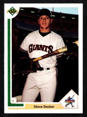 1991 UPPER DECK STAR ROOKIE RC #25 STEVE DECKER - SAN FRANCISCO GIANTS - ROOKIE - Image 1 of 2