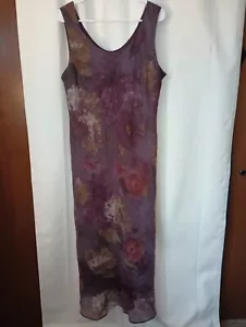 Maxi abito RM Richards vintage floreale scuro capriccioso 14 viola Y2K fata scura - Foto 1 di 12
