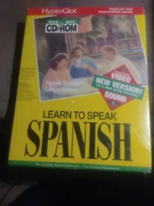 Hyperglot Learn To Speak Spanish 1993 CD Rom Windows Mac Vintage Software - Picture 1 of 7