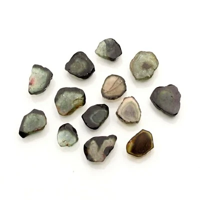 16 Carat Lot Natural Bi-Tourmaline Polished Slices Loose Gemstone Cabochon - Image 1 of 3