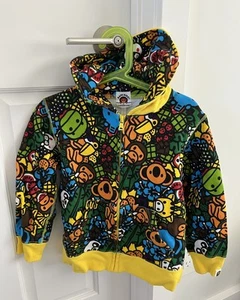 A Bathing Ape BAPE Baby Milo All Island Shark Full Zip Kid's Hoodie Size 120cm - Picture 1 of 20