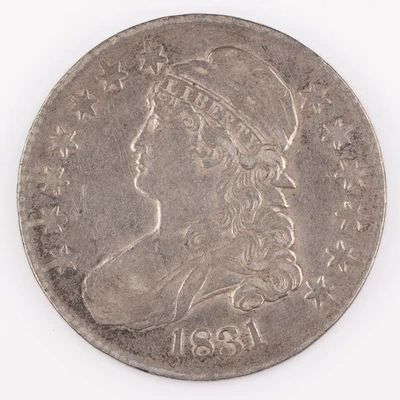 Medio dólar busto tapado 1831 O-110 R.2 plata 50c  Foto 1 de 2