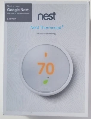 Google Nest Thermostat E T4000ES Works with Alexa, White. New, In Sealed Box - Image 1 of 4
