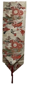 Vintage Brokat Obi Seide Tischläufer japanischer Kimono gewebt Frau Gürtel 12”x 72” - Bild 1 von 12