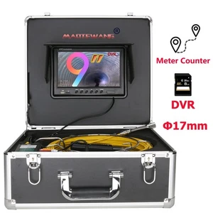 9 Inch LCD P68 Pipe Drain Inspection Sewer Camera Video DVR 8GB Meter Counter - Picture 1 of 21