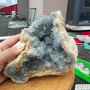 2886g Natural Beautiful Blue Celestite Crystal Geode Cave Mineral Specimen - Picture 1 of 17