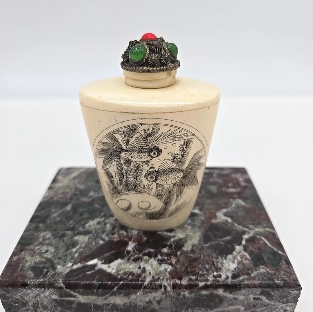 象牙色骨釉中国古董鼻烟壶| eBay