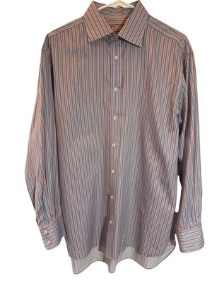Camisa de vestir Thomas rosa Jermyn Street London azul a rayas para hombre 16/41 cm Foto 1 de 4