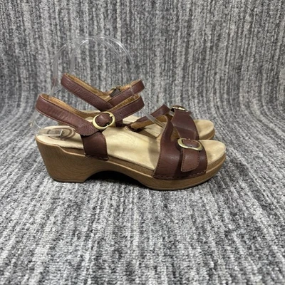Dansko Sandi Sandals Women's 39 US 8.5 Brown Tan Leather Strappy Clog Comfort - Image 1 of 4