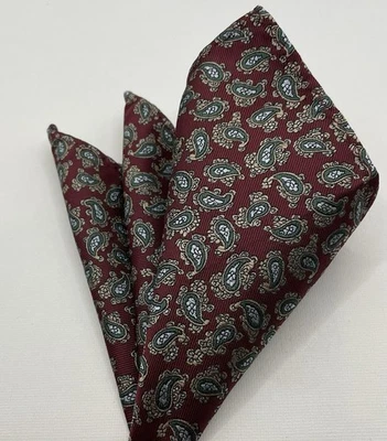 Pocket Square, Multicoloured Paisley Design, 9.5 Inches - Image 1 of 3