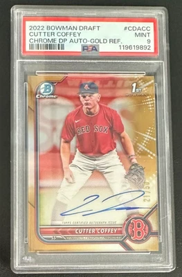 2022 Bowman Draft Chrome CUTTER COFFEY 1st Bowman Auto Gold/ 50 (Boston) PSA 9 - Image 1 of 2