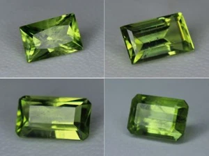 Natural Peridot Gemstone Loose Octagon Rectangle Best Pakistan Green Many Sizes - Picture 1 of 40