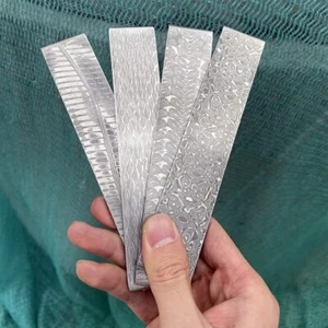 Cuchillo en blanco de palanquilla de acero Damasco Sandwich VG10 tratado térmicamente material para hacer - Imagen 1 de 13