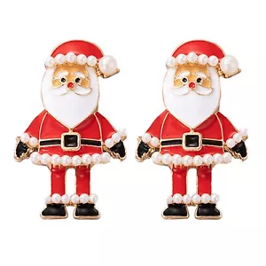 1 Pair Christmas Snowman Alloy Earrings Women Durable And Useful Happy Snowman - Picture 1 of 8