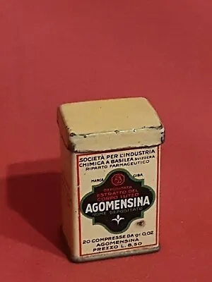 Antike Italienische Pharmazie Blechdose AGOMENSINA CIBA Basel  Um 1920* SAMMLER • 61.81€