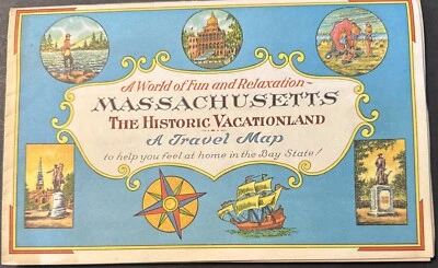 Massachusetts Historic Vacation Land A Travel Map 1964 - Image 1 of 4