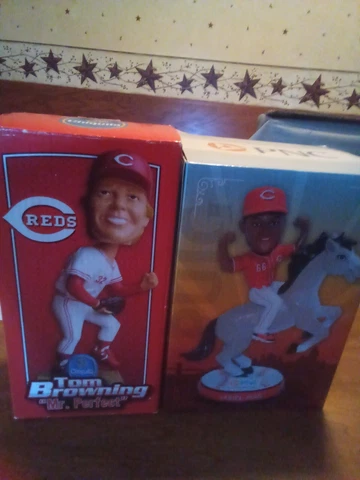 2 cincinnati reds bobblehead Tom Browning. Yasiel Puig Cover