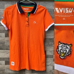 EVISU Orange Women’s Polo Golf Tshirt Size US Small - Picture 1 of 10