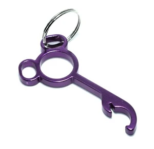 Disney Keychain Mickey Mouse Hidden Mickey Purple Aluminum Bottle Opener Charm - Picture 1 of 24