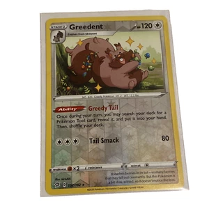 Pokémon 152/192 Greedent Reverse Holo Shiny Card Rebel Clash - Picture 1 of 3