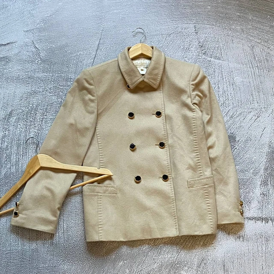 Rare Escada Margaretha Ley Coat Women EU 36 Blazer Angora Wool Beige Germany - Image 1 of 4