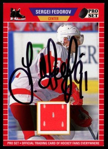 2021 Leaf Pro Set Sergei Fedorov Signed Autographed Jersey Card #PSM-70 JSA