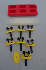 Vintage Set of 6 Tupperware Ice Tups Popsicle Maker Set Mickey Mouse Summer Fun