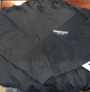 Fear of God Essentials MOCKNECK SWEATSHIRT SIZE XLARGE BLACK COLOR NWT RARE FIND - Picture 1 of 4