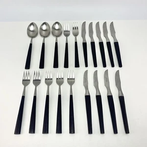 19pcs Vtg MCM Joseph Rodgers Manhattan Rosewood Satin Stainless Steel Flatware - Picture 1 of 12
