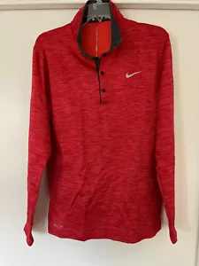 Nike Golf Tiger Woods TW Men Long Sleeve Pullover Top Red 803134 - Picture 1 of 3