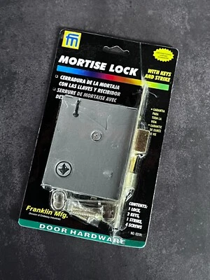 Franklin Mfg. Mortise Lock with Two Keys and Strike BRAND NEW SEALED - Image 1 of 4