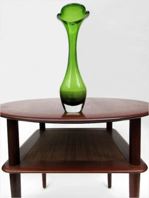 Jarrón de vidrio arte escandinavo 1960 Bo Borgstrom Aseda Glasbruk mediados de siglo moderno Foto 1 de 4