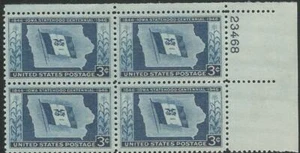 Plate Block of 4 stamps - Scott 942 - 3 cent - Iowa Statehood - 1946 - MNH - Picture 1 of 1