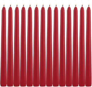 14er Pack große rote Spitzkerzen - 10 Zoll rot tropffrei, unparfümierte Tafelkerze - - Bild 1 von 12