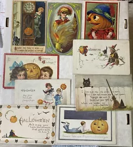 1900s Vintage Halloween Postcards Embossed Used Unused C12 - Picture 1 of 20