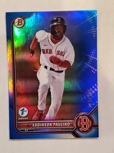 EDDINSON PAULINO 2022 Bowman Draft 1a Edición LÁMINA AZUL #'d 29/150 Medias Rojas - Imagen 1 de 1