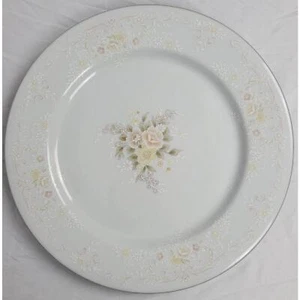 Crescent Fine China Jie Pai Dinner Plate Painted Golden Flowers and Accents 1 - Picture 1 of 4