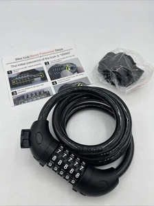 Bike Lock Cable Heavy 5-Digit Self Coiling Combination Code Free Ship - Picture 1 of 5